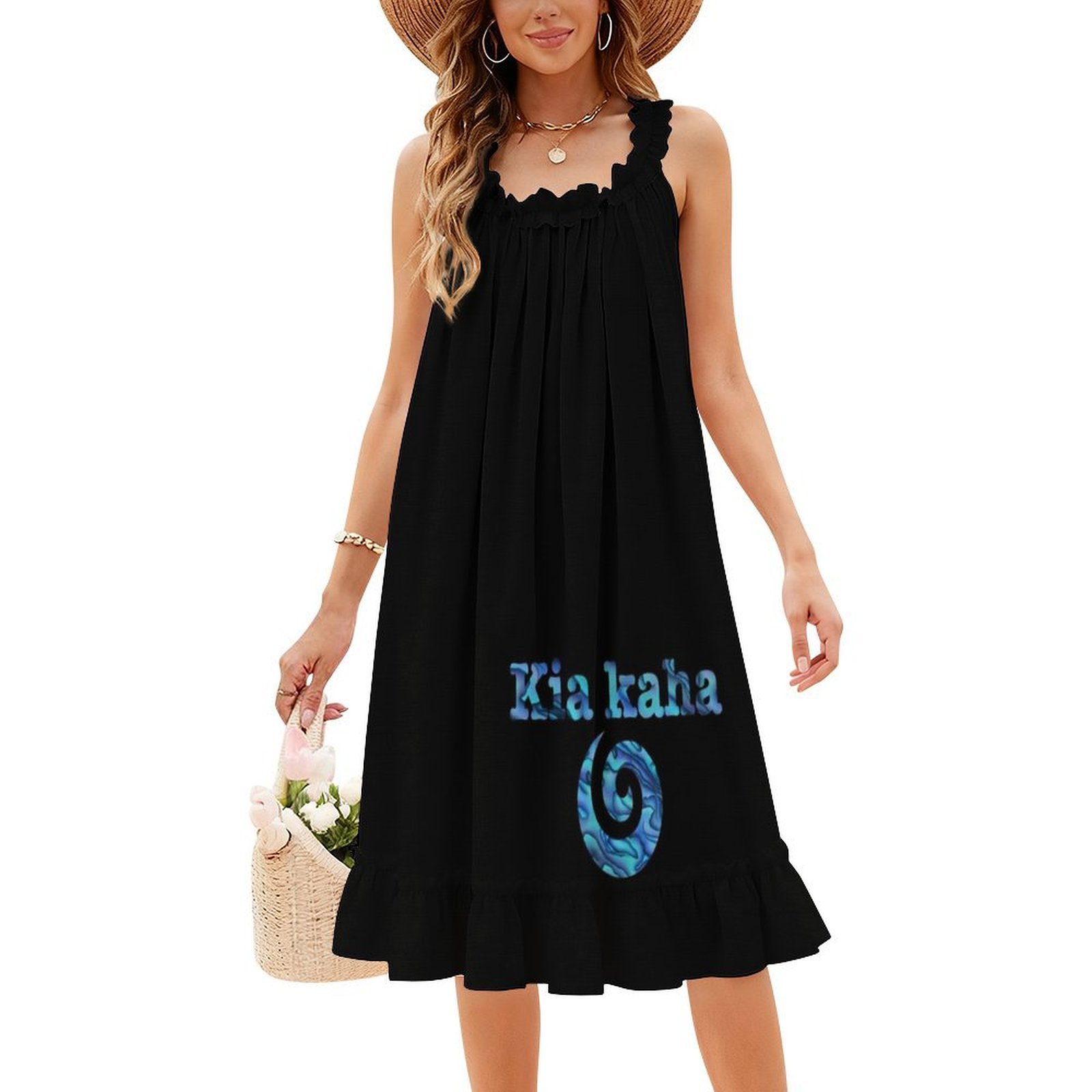 Vestido Kaha Koru con escote c - Summer Clothing Nz reseña y precio