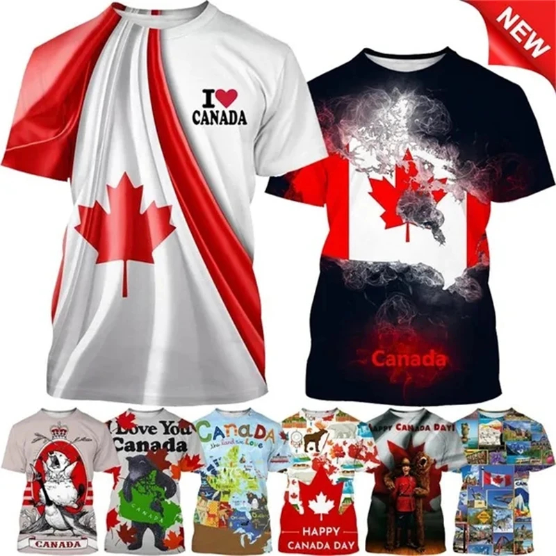 I Love Canada Flag Graphic T S - Summer Clothing Women Canada reseña y precio