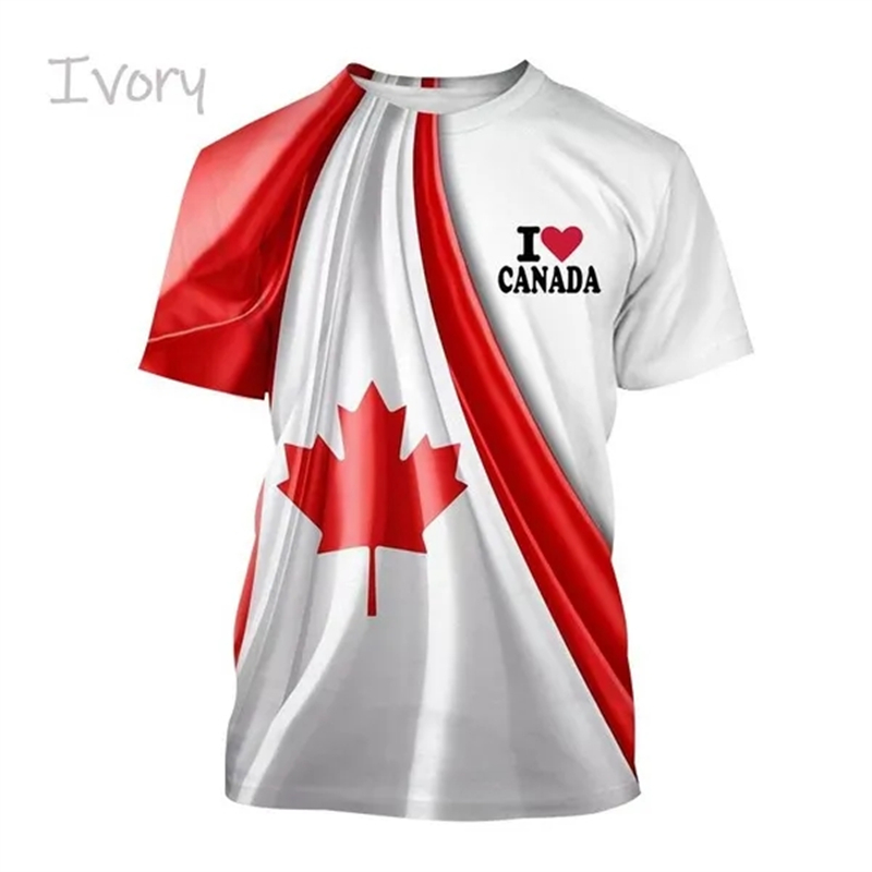 I Love Canada Flag Graphic T S - Summer Clothing Women Canada reseña y precio